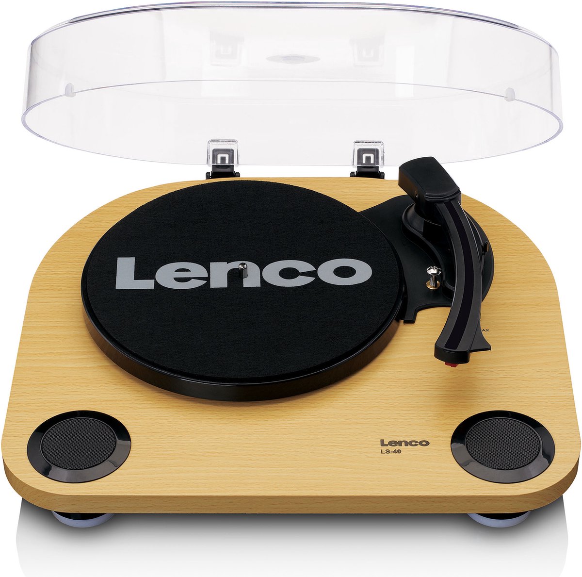 Lenco LS-40WD houten platenspeler met ingebouwde speakers