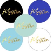 1 Rol stickers - Meester - 5 kleuren - 250 stickers - Juf en meester dag