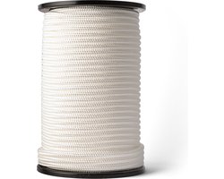 SNURO Gevlochten nylon Touw (10mm, 100M) - Slijtvast koord in sterke witte polyamide - Paracord koord - met zeer hoge breeksterktes