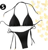 Livano Bikini Dames - Meisjes Bikini - Badpak - Push Up - Vrouwen Badkleding - Zwemmen - Sexy Set - Top & Broekje - Zwart - Maat S