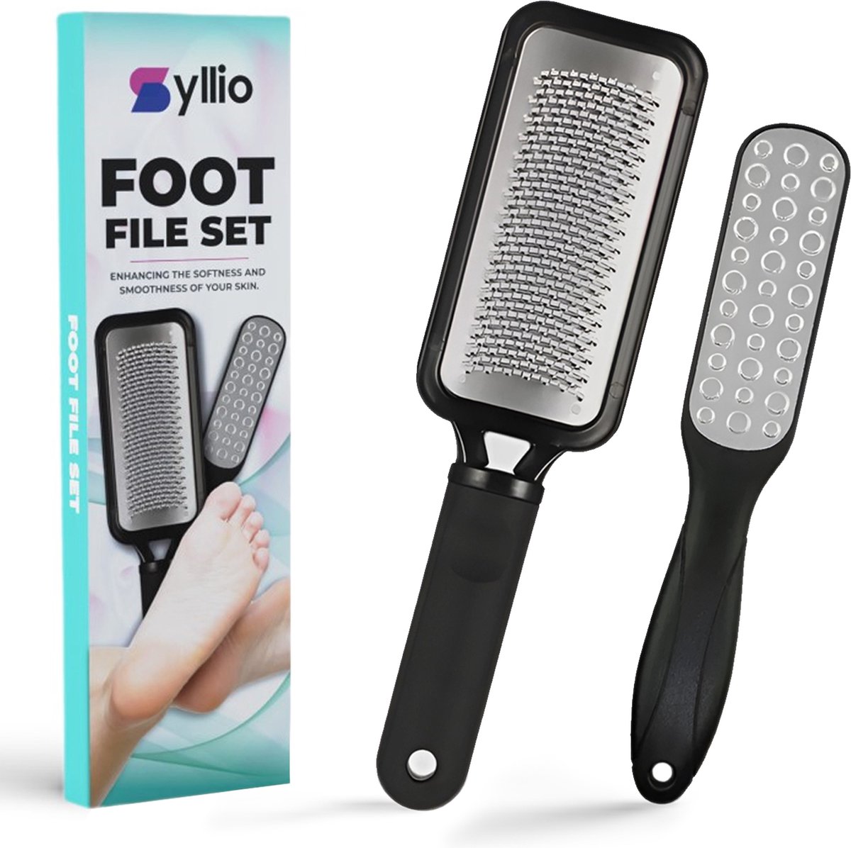 Goedkoopste Syllio Professionele Voetvijl - Set Van 2 - Eeltverwijderaars - Voetverzorging - Pedicure - Eeltrasp - Eeltverwijderaar