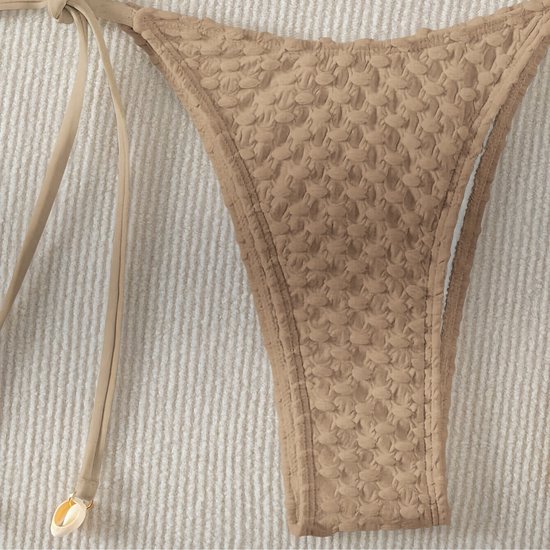 Livano Bikini Femme - Bikini Filles - Maillot de Bain - Push Nager - Set Sexy - Hauts et Bas - Couleur Café - Taille XL