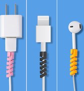 30st Oplaadkabelbeschermers Siliconen Snoerbeveiligingen Kabelbeschermer voor Opladers Flexibel Spiraal Kabel Beschermer Cable Protector voor Telefoons Laptops Datakabels (6 Kleuren)