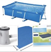 Intex Frame Pool - Opzetzwembad - 260 x 160 x 65 cm - + filterpomp - + afdekzeil - + grondzeil.