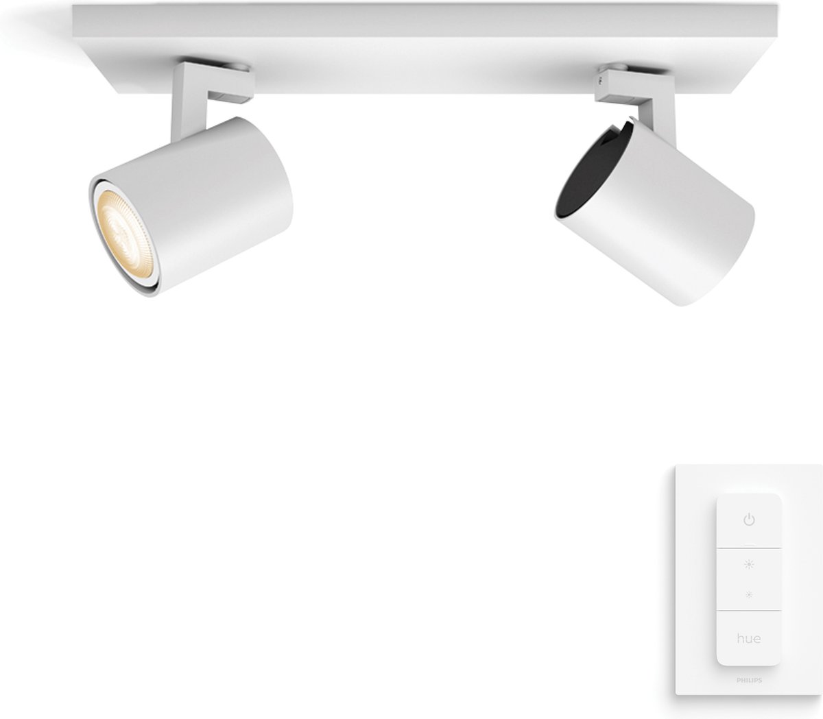 Philips Hue Runner opbouwspot - warm tot koelwit licht - 2-spots - wit - 1 dimmer switch — afbeelding 3