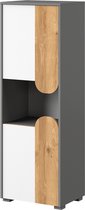 Boekenkast - Kast met planken - Kledingkast met planken - ABS rand - 50 cm - Nash Oak/Brilliant White/Grafiet