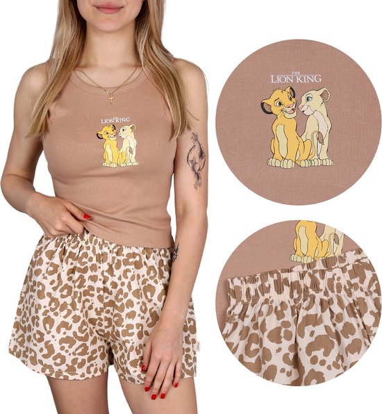 Pyjama d'été pour femme Le Roi Lion Disney en coton