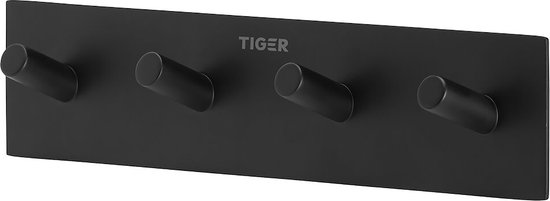 Tiger Square - Handdoekhaak multi - Zonder boren - Handdoekhaakjes - 3M tape - Mat zwart