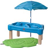 Watertafel - Zandtafel - Speeltafel voor Kinderen - Activiteiten Tafel voor Baby en Kinderen - Blauw met Parasol