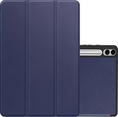 Hoesje Geschikt voor Samsung Galaxy Tab S9 FE Plus Hoesje Case Hard Cover Hoes Book Case Met Uitsparing Geschikt voor S Pen - Donkerblauw