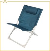 ATTREZZO® Strandstoel - Opvouwbaar - Vouwstoel - Blauw - Ideaal voor op het strand!
