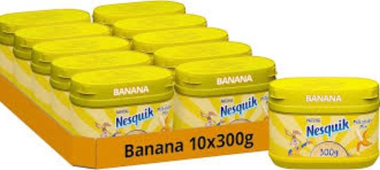 Nesquik banaan milkshake mix, 10 blikken van 300g.