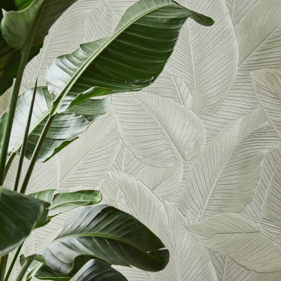 Riviera Maison RM Wallpaper Ubud green - Vinyl, Non-Woven Backing - Groen - 9.2x53.5x8.3 cm