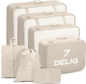 Set de cubes d'emballage Organisateur de valise ou de sac Sacs d'emballage - beige de luxe
