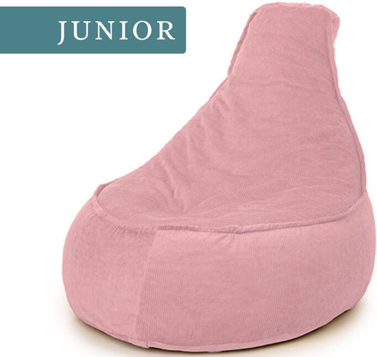 Maeve Junior - Pouf - Rose - Pouf pour Enfants - Forme chaise - Tissu côtelé - Chaise d'assise - Curduroy - 60x80cm - 100 Litres