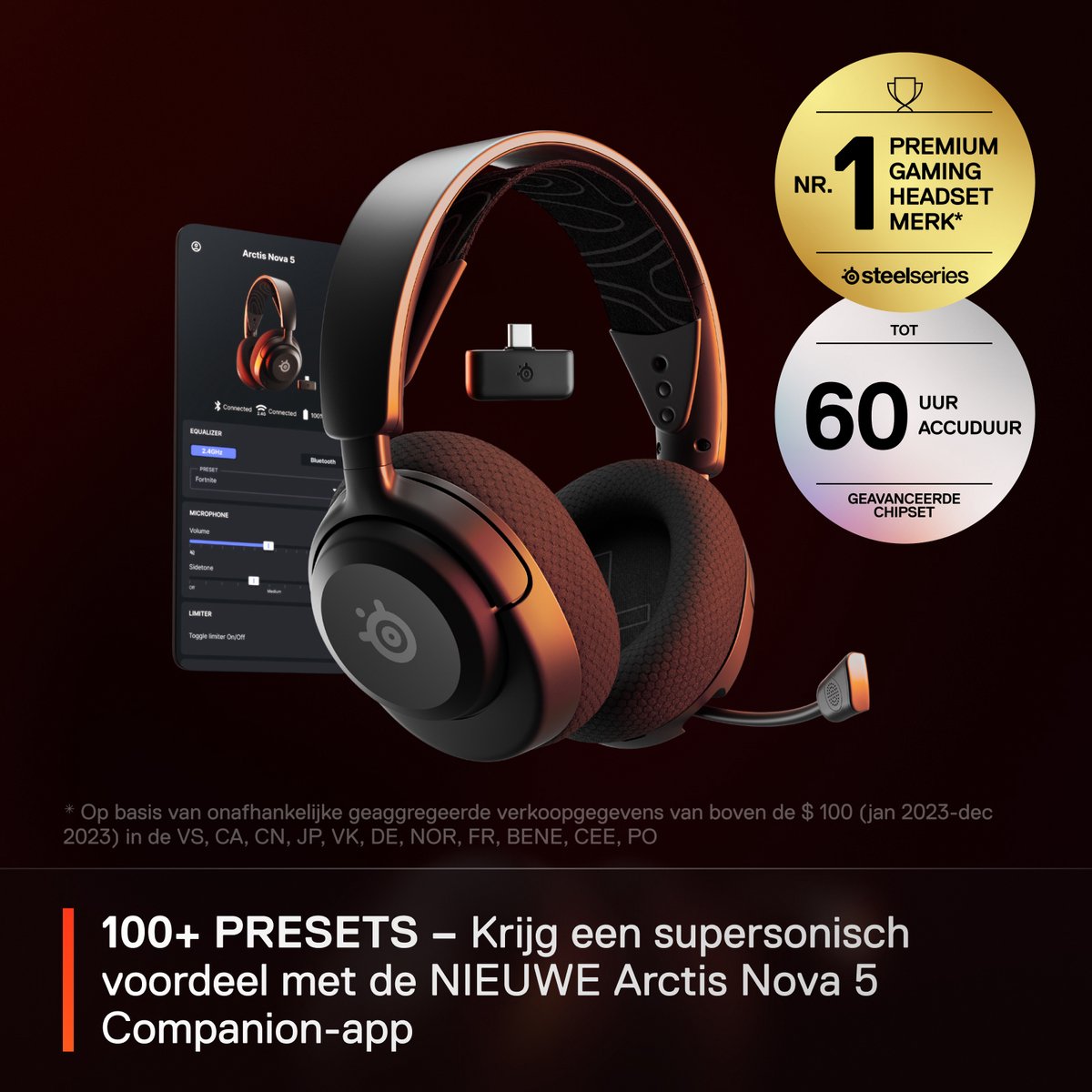 SteelSeries Arctis Nova 5 Wireless - Draadloze Gaming Headset - Zwart — afbeelding 5