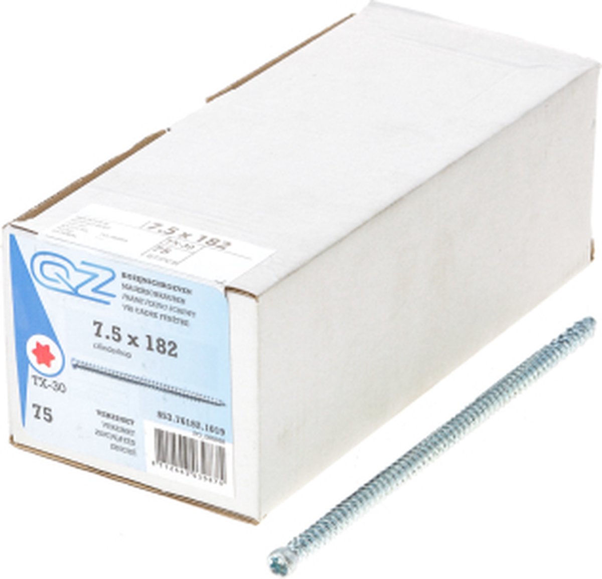 Kozijnschroef QZ geg 7.5x182 ck t30
