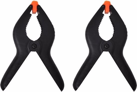 Proplus zeilklemmen/lijm klem - set 6x stuks - zwart - 15 cm - kunststof - marktkraam/dekzeil/DHZ van ProPlus — afbeelding 4