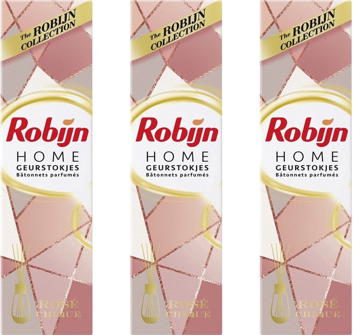 Robijn Geurstokjes - Rosé Chique - 3 x 45 ml