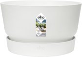 Elho Greenville Coupe 33 - Pot De Fleurs pour Extérieur - Ø 32.5 x H 19.4 cm - Blanc