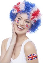 Smiffys - Union Jack Afro Pruik - Multicolours