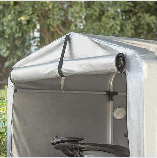 Fietstent XL - Schuurtent voor Veilige Fietsopslag - Opbergtent voor 2 Fietsen - Waterdicht PE Materiaal — afbeelding 4