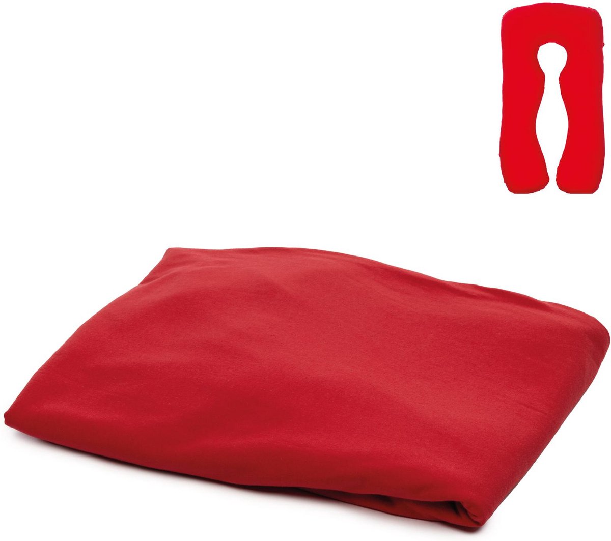 Goedkoopste MeraLife® Zwangerschapskussen Hoes (U-Vorm) XXL - Zwangerschapskussens - Zijslaapkussen - Lichaamskussen - Kussenhoes - 140x80cm - Rood