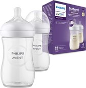 Philips Avent Natural Response-babyfles - 2 babymelkflessen van 260 ml voor pasgeboren en oudere baby's, BPA-vrij, voor 1 maand en ouder (model SCY903/02)