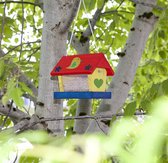 Vogelvoersilo bouwpakket WOODPECKER, vogelhuisvoerstation, inclusief kleurset om te beschilderen, van populierenhout, sparrenhout en beukenhout, Beige