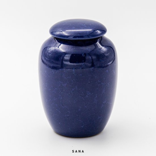 Sea urn - blauw - 300ML - hoogwaardig keramiek - SANA - moderne urn - kleine urn - mini urn - crematie urn - as urn - huisdieren urn - urn hond - urn kat - menselijk as - familie urn - urne - urne hond - urnen - urne volwassenen - urne kat