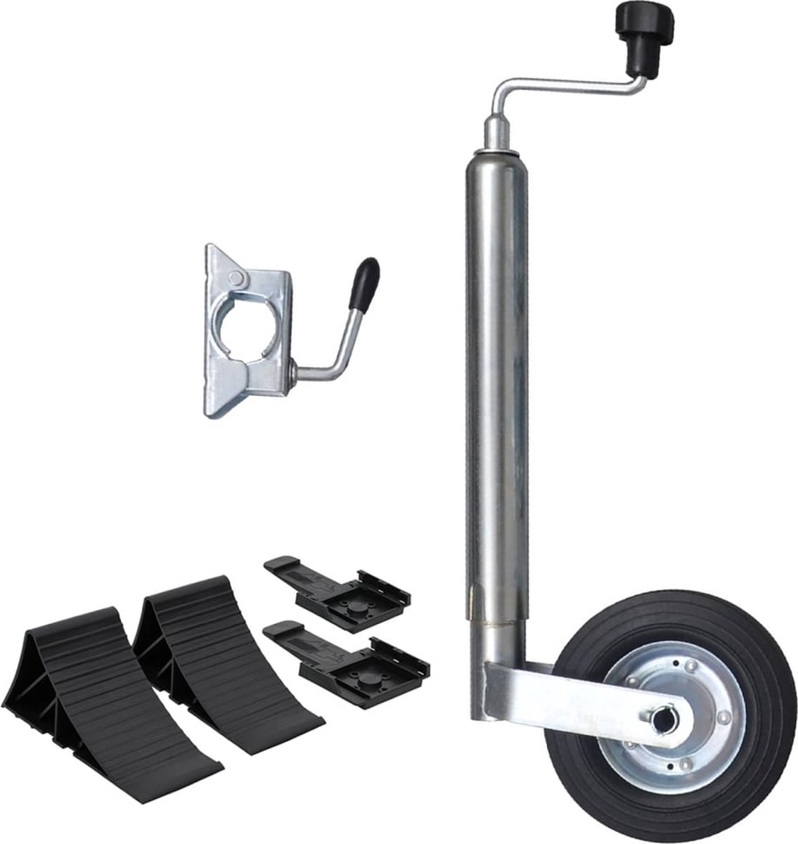 VidaXL Neuswiel Met Klem – 48 Mm Buisdiameter, Verstelbaar, Gegalvaniseerd Staal, 150 Kg Draagvermogen, Voor Aanhangwagen En Caravan