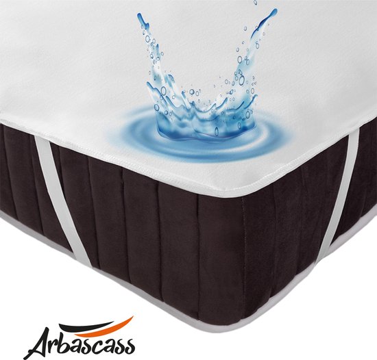 Arbascass - Matrasbeschermers - Waterdichte Matrasbeschermer 180x210 cm - Katoenen Oppervlak - Ademend - Antibacteriëel - Incontinentie Matrasbeschermer - Met 4 Elastieken Banden - Matrashoogte tot 30 cm - Wit