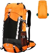 Avoir Avoir®-Backpack-Rugzak-Hiking-Outdoor-Waterdichte-Wandeltas-60L-Capaciteitsuitbreiding-Regenhoes-Mannen-Vrouwen-Duurzaam nylon-Oranje-72cm x 25cm x 34cm-Waterbestendig-Draagbaar-Bol.com
