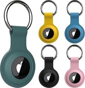 PESTON [5-pack] AirTag-houder - Siliconen hoes voor AirTag-sleutelhanger voor sleutels, tassen, bagage, halsbanden voor huisdieren - anti-verloren en krasbestendig ontwerp voor Apple Air Tags 2021