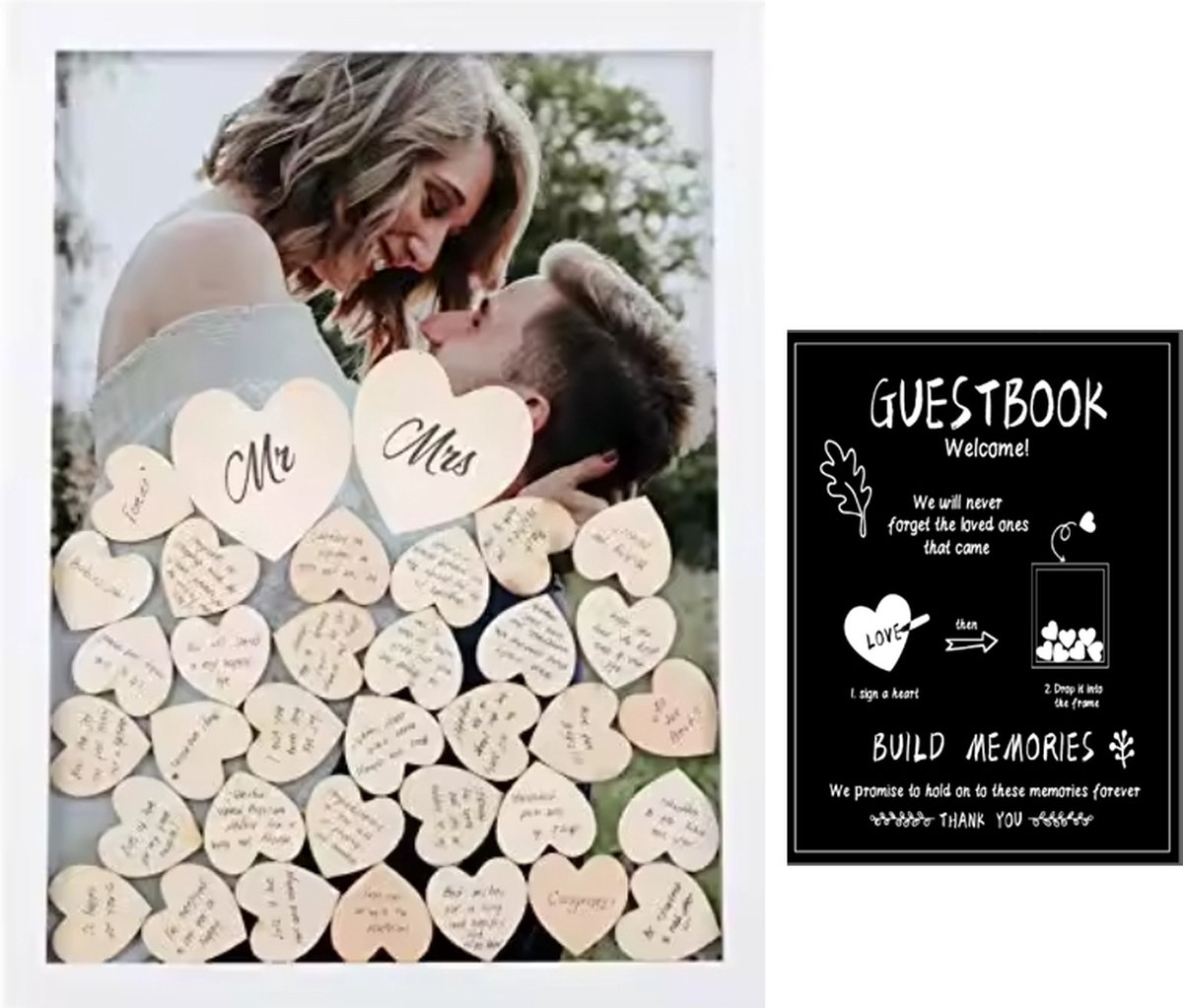 Bruiloft gastenboek, creatief 5 inch album scrapbooking slot - rustieke houten bruiloft dagboek Guest Book 40 pagina's voor doop verjaardag afstuderen