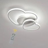Harten Plafondlamp - Met Afstandsbediening - Wit - Dimbaar - Woonkamerlamp - Moderne lamp - Plafoniere