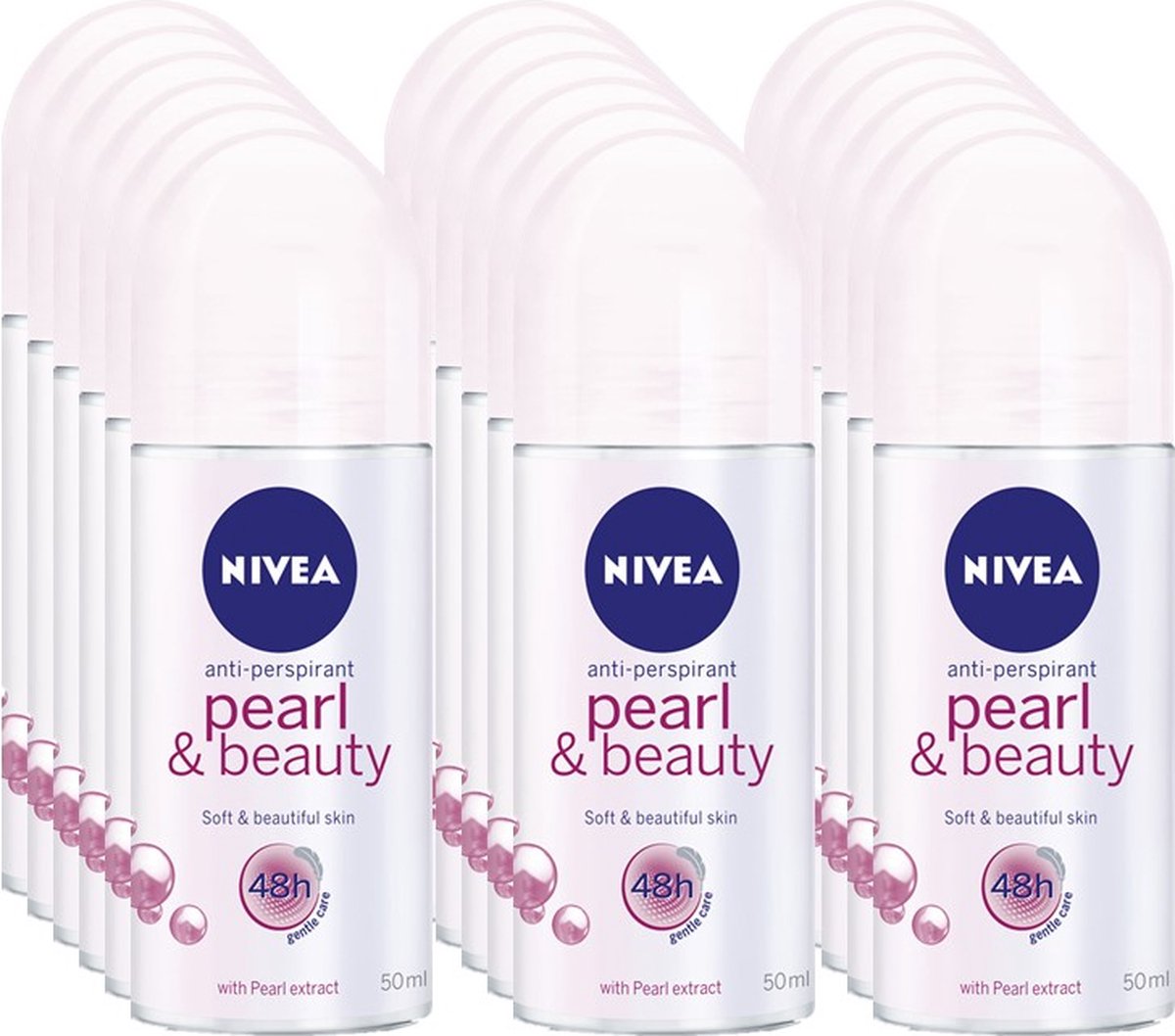 Goedkoopste Nivea Deodorant Roller - Pearl & Beauty - Voordeelverpakking 18 x 50 ml