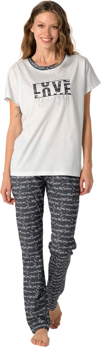 Pijadore - Dames Pyjama Set, Korte Mouwen, Blauw - L