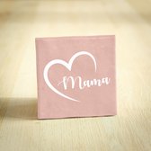 Tegeltje - Mama | Roze & Wit | 10x10cm - Interieur - Wijsheid - Tegelwijsheid - Spreuktegel - Keramiek - BONT