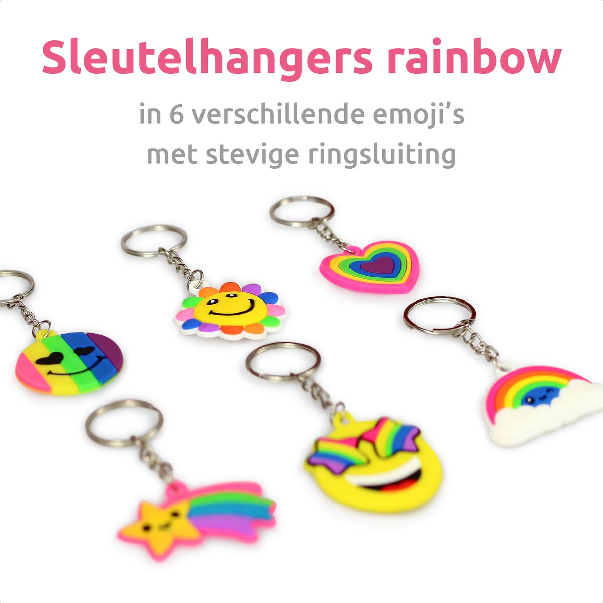 Isa's Friends® - Uitdeelcadeaus Sleutelhangers Rainbow - 24 stuks - Traktatie - Uitdeelcadeautjes voor Kinderen — afbeelding 2