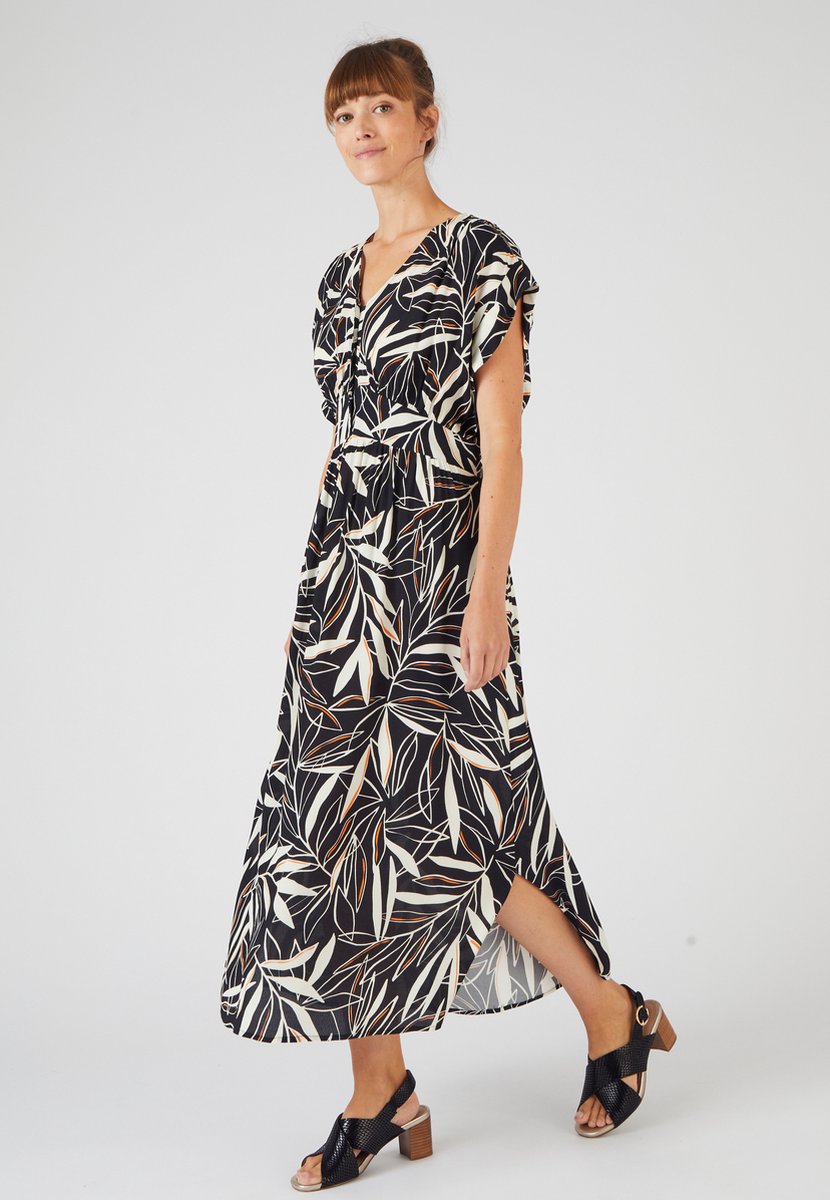 Damart - Lange jurk in crêpe *zuivere viscose Lenzing(TM) EcoVero(TM) - Dames - Zwart - 40