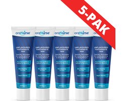 oraNurse smaakloze schuimloze Tandpasta 1450ppm Fluoride (voor volwassenen en kinderen vanaf 5 jaar) - smaakloos | schuimloos (5 PAK)
