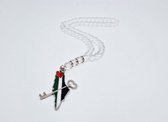 Natuurstenen Autohanger " Bergkristal"- Met hanger "Kaart van Palestina en sleutel" - 8 mm diameter van de korrel- Mooie accessoire en decoratie voor de auto