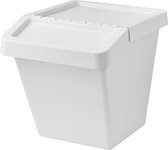 Opbergbox Met Deksel - Afvalbak - Papierbak - Stapelbak - Makkelijk Sorteren - Wit - 37 Liter - Kleding Opbergbox - 55x41x45 CM