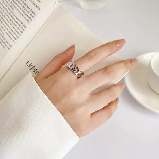 Ring met uil met blauwe ogen - verstelbare maat | Ketting, armband