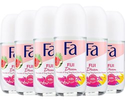 Fa Deo Roll-on Women - Fiji Dream 50 ml. GLAS - Voordeelverpakking 6 stuks