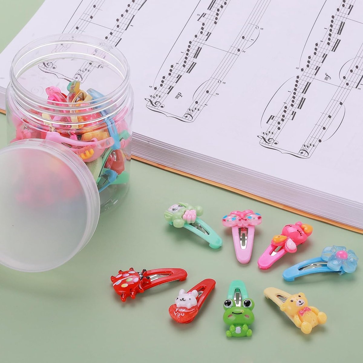 Lot De 40 Pinces à Cheveux Mignonnes Animaux De Dessin Animé - Accessoires Coiffure Colorés Pour Filles Enfants