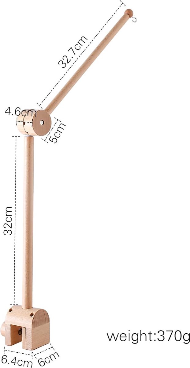 Baby Mobiele Houder voor Babybed en Luiertafel - Houten Windspel Speelgoed in Wit Baby Mobiele Houder voor Babybed en Luiertafel - Houten Windspel Speelgoed in Wit
