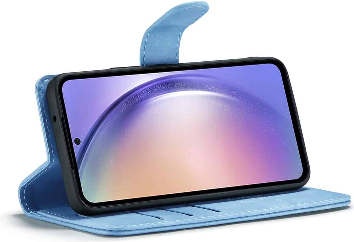 Samsung Galaxy A15 Bookcase hoesje - CaseMe - Effen Lichtblauw - Kunstleer