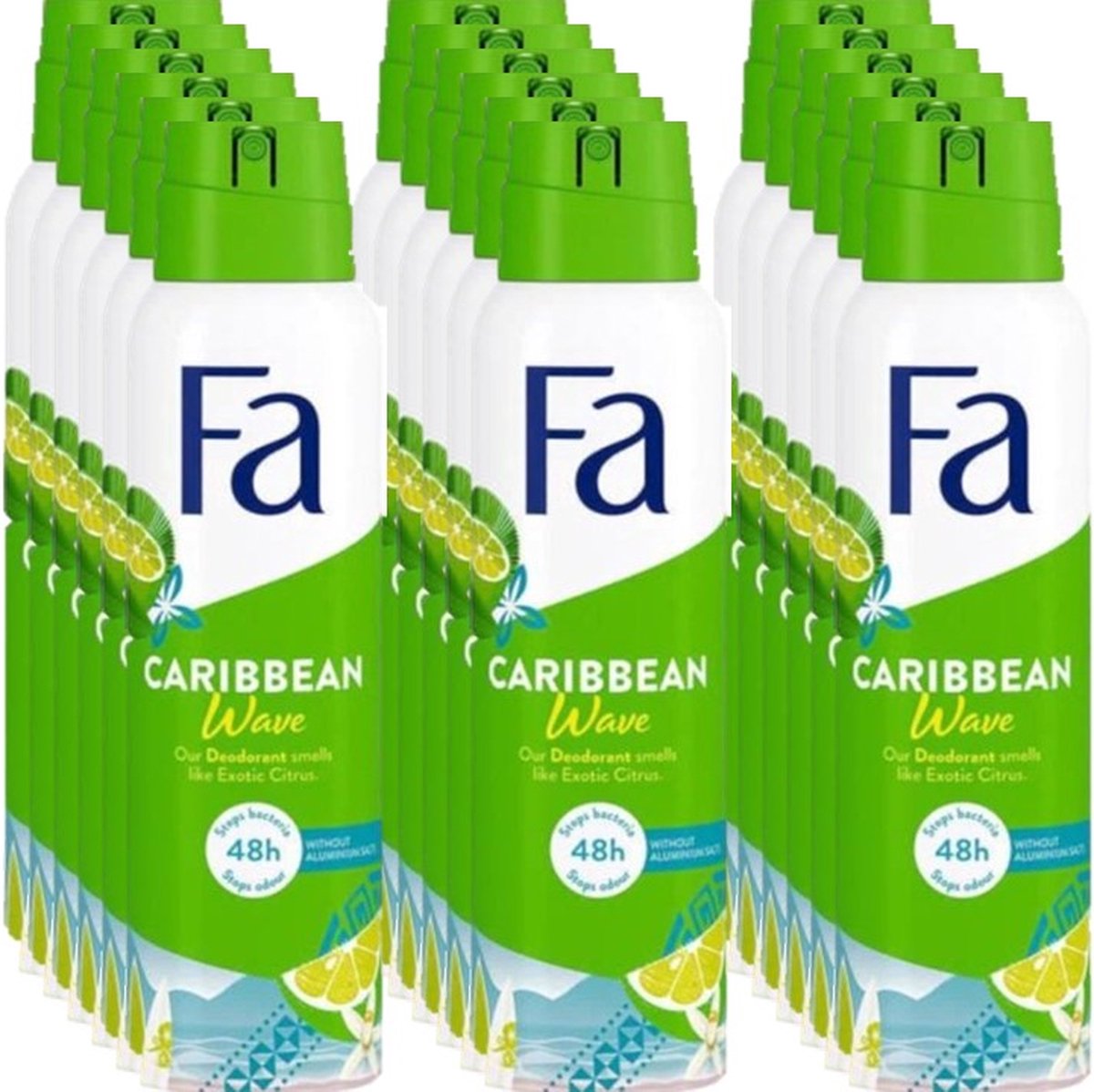 Goedkoopste Fa Deospray - Caribbean Wave - Voordeelverpakking 18 x 150 ml